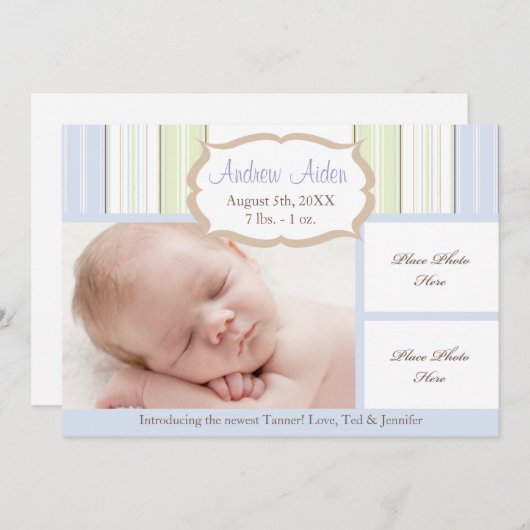 Birth Announcement Boy Aankondiging (Voorkant / Achterkant)