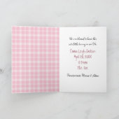 Birth Announcement Bunny Feestdagen Kaart (Binnen)