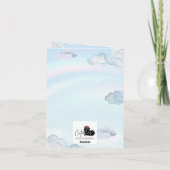 Birth announcement card boy - Elephant on cloud Aankondiging (Achterkant)