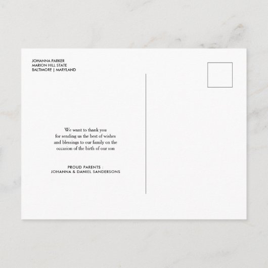 Birth Announcement Hello World Photo Collage Aankondigingskaart (Achterkant)