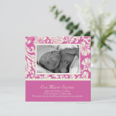 Birth Announcement - magenta floral Aankondiging (Staand voorkant)