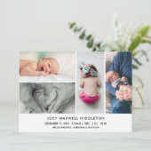 Birth Announcement Minimal Photo Collage Aankondiging (Staand voorkant)