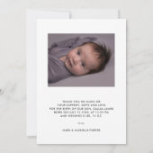 Birth Announcement Persoonlijke foto handschrift Bedankkaart (Achterkant)