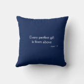 Birth Announcement Stats Navy Pillow Kussen (Achterkant)