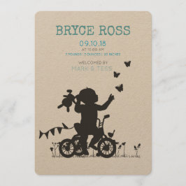 BIRTH ANNOUNCEMENTS Boy with bike Aankondiging