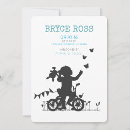 BIRTH ANNOUNCEMENTS Boy with bike Aankondiging