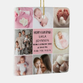 Birth Announcment Personalize 8 Photo christmas Keramisch Ornament (Rechts)