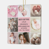 Birth Announcment Personalize 8 Photo christmas Keramisch Ornament (Links)