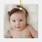Birth Announcment Personalize 8 Photo christmas Keramisch Ornament (Achterkant)