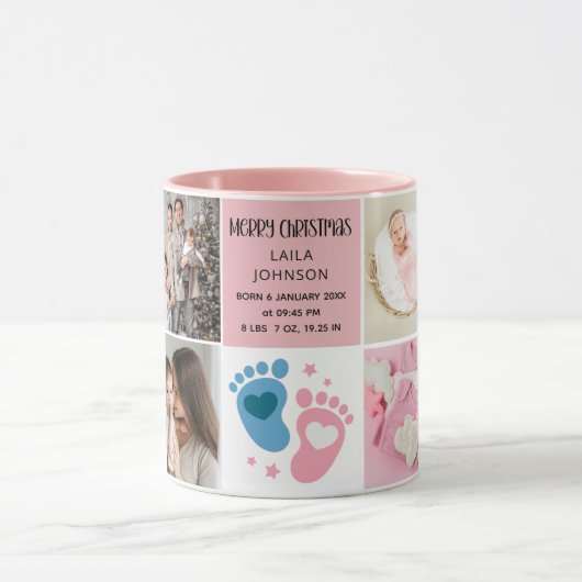  Birth Announcment Personalize 8 Photo christmas  Mok (Midden)