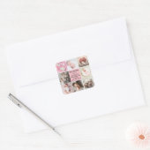  Birth Announcment Personalize 8 Photo christmas Vierkante Sticker (Envelop)