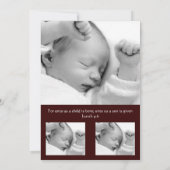 Birth Announding Blue and Brown Argyle Baby Boy Aankondiging (Achterkant)