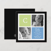 Birth Announding van Chic Lijst Baby Boy Aankondiging (Voorkant / Achterkant)