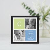 Birth Announding van Chic Lijst Baby Boy Aankondiging (Staand voorkant)