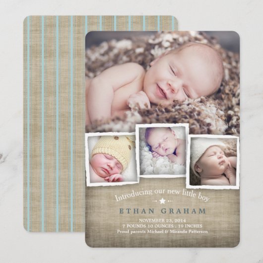 Birth Announounding, de baby van het zoete land Bu Aankondiging (Voorkant / Achterkant)