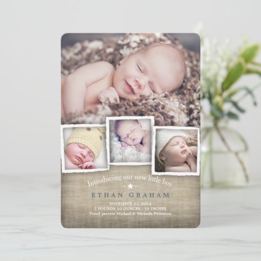 Birth Announounding, de baby van het zoete land Bu Aankondiging (Staand voorkant)