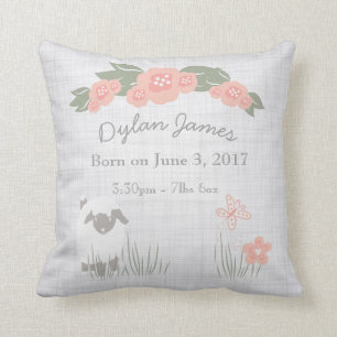 Birth Baby Pillow Lamb Boy Girl Nursery Kussen