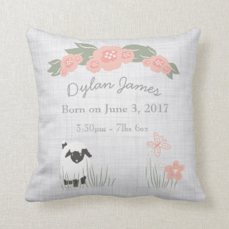 Birth Baby Pillow Lamb Boy Girl Nursery Kussen