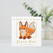 Birth Boy and Girl card, little Fox (Staand voorkant)