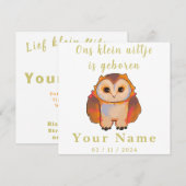 Birth Boy and Girl, sweet little Owl (Voorkant / Achterkant)