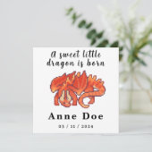 Birth card Girl Cute Dragon pixel art (Staand voorkant)