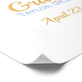 Birth Date Nursery Blue Rainbow Poster (Hoek)