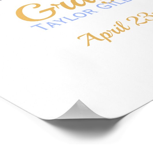 Birth Date Nursery Blue Rainbow Poster (Hoek)