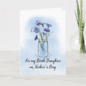 Birth Daughter Moederdag Cornflower in Mason Ja Kaart (Voorkant)