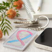 Birth Defects Angel Awareness Ribbon Sleutelhanger (Voorkant Rechts)