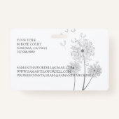 Birth Doula Midechtgenote geïllustreerde bloemen Badge (Achterkant)