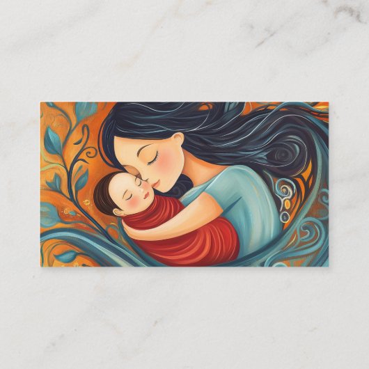 Birth Doula Mother Baby Art Natural Birthing  Visitekaartje (Achterkant)