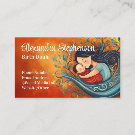 Birth Doula Mother Baby Art Natural Birthing Visitekaartje (Voorkant)