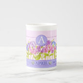 Birth Flower and Gem April Bone China Mok (Voorkant)