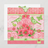 Birth Flower and Gem August Birdcage Kaart (Voorkant / Achterkant)