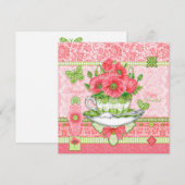 Birth Flower and Gem August Teacup Kaart (Voorkant / Achterkant)