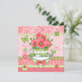 Birth Flower and Gem August Teacup Kaart (Staand voorkant)