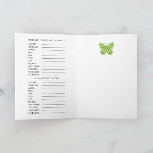 Birth Flower and Gem August Word Game Kaart (Binnen)