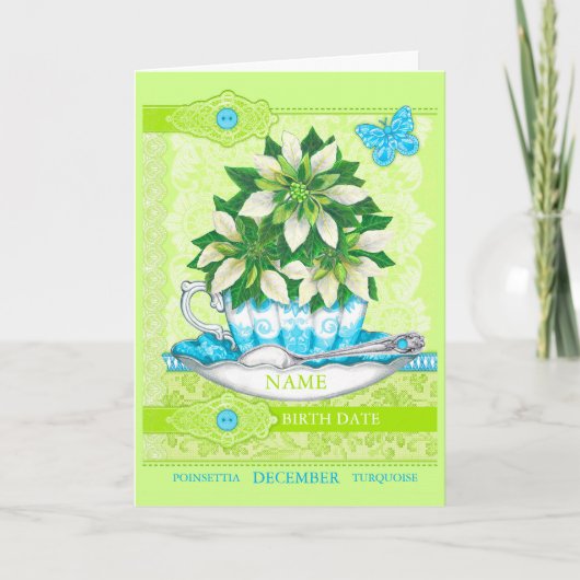 Birth Flower and Gem December Word Game Kaart (Voorkant)