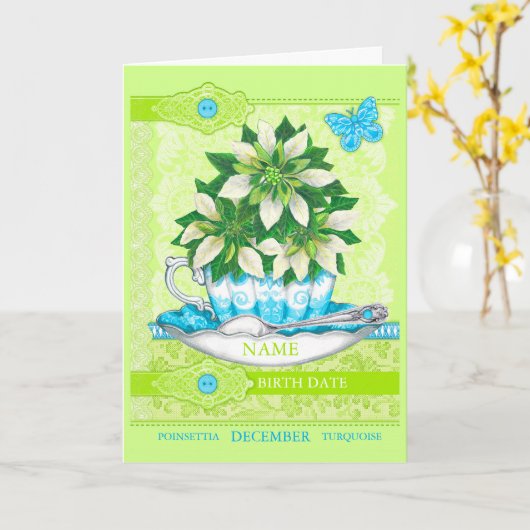 Birth Flower and Gem December Word Game Kaart (Gele Bloem)