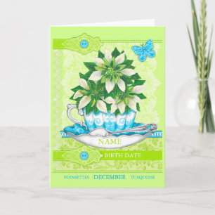 Birth Flower and Gem December Word Game Kaart