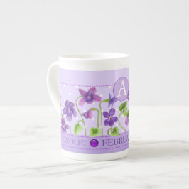 Birth Flower and Gem February Bone China Mok