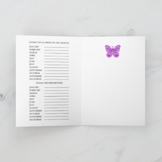 Birth Flower and Gem February Word Game Kaart (Binnen)