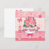 Birth Flower and Gem June Teacup Kaart (Voorkant / Achterkant)