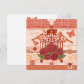 Birth Flower and Gem November Birdcage Kaart (Voorkant / Achterkant)