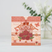 Birth Flower and Gem November Birdcage Kaart (Staand voorkant)