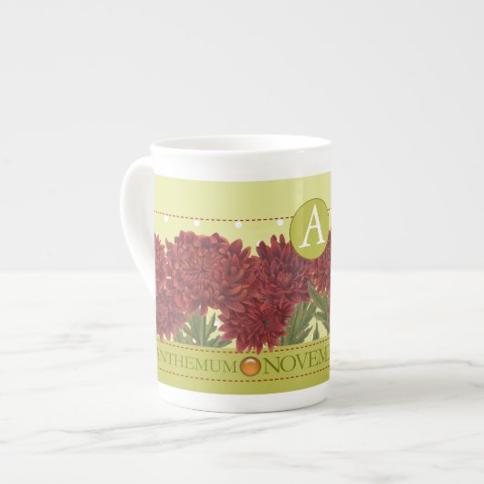 Birth Flower and Gem November Bone China Mok (Links)