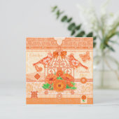 Birth Flower and Gem Oktober Birdcage Kaart (Staand voorkant)