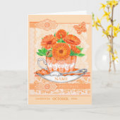 Birth Flower and Gem Oktober Word Game Kaart (Gele Bloem)