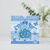 Birth Flower and Gem September Birdcage Kaart (Staand voorkant)