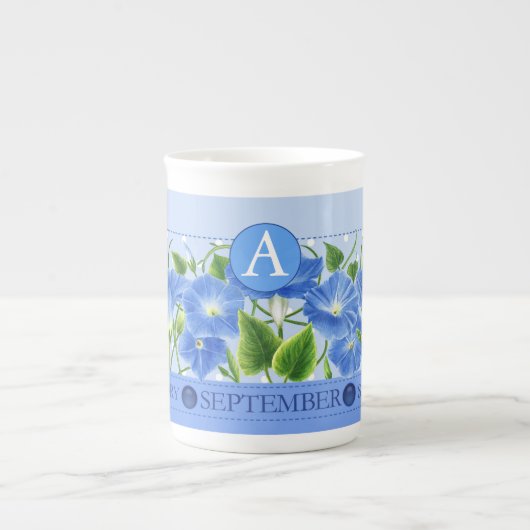 Birth Flower and Gem September Bone China Mok (Voorkant)